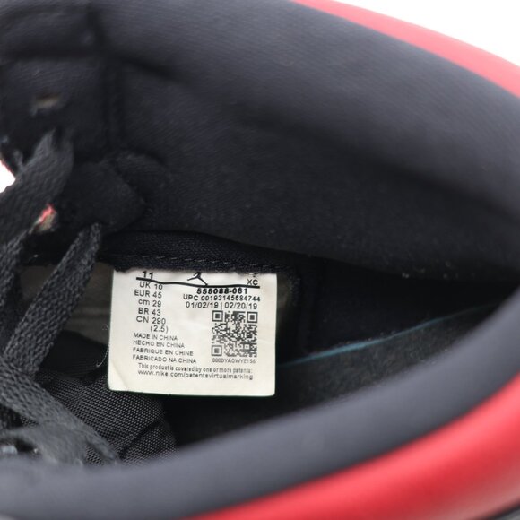 Nike Jordan 1 Retro High Black Gym Red Men's Size 11 Black White Sail 555088-061 - Picture 4 of 10